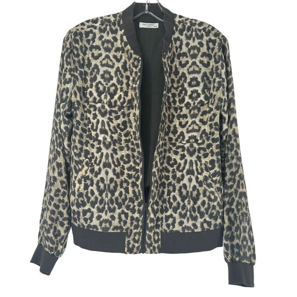 Equipment Leopard Print Bomber Jacket - image 2